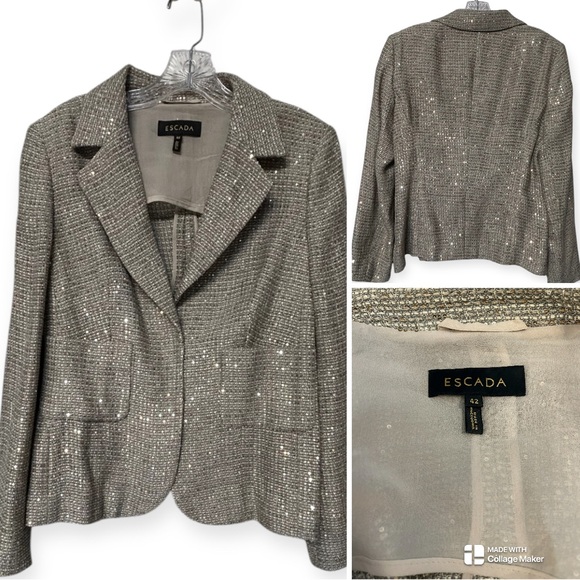 Escada Tweed Sequin Women's Jacket - Picture 1 of 8